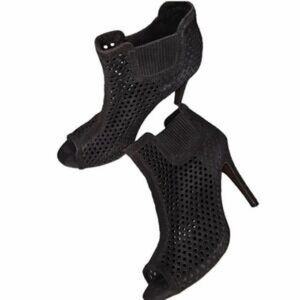 Pedro Garcia Simona Black Suede Open Toe Booties